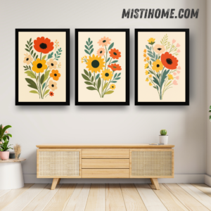 Glass-Protected Framed Wall Art – 3 Piece "23"